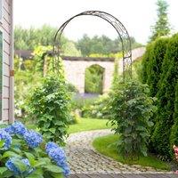 OUTSUNNY Metal Decorative Garden Rose Arch Arbour Trellis for Wedding 120Lx30Wx226Hcm in Black