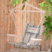 OUTSUNNY Hammock Hanging Rope Chair Swing w/Cushion 100KG
