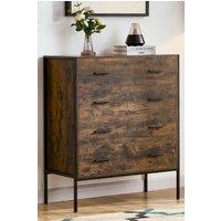 Home Discount Vida Designs Brooklyn 4 Drawer Bedside Cabinet Chest Of Drawers Storage Bedroom Furniture in Dark Brown