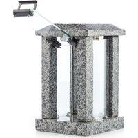 Novecrafto Large Granite Memorial Lantern Funeral Cemetery Grave Ornaments in Grey