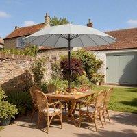 OUTSUNNY 2m Shanghai Garden Parasol Umbrella, Outdoor Sun Shade in Light Grey