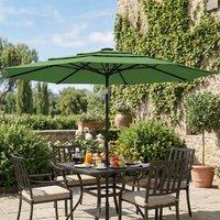 OUTSUNNY Garden Parasol, Outdoor Umbrella with Tilt Function in Green | Size: 3000mm x 3000mm