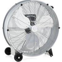 Gymax 24 Inch High-Velocity Industrial Drum Fan Portable Heavy-Duty Metal Fan in Silver