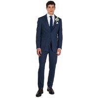 XPOSED Men's LLYOD Pinstripe Double Breasted Linen Suit in Navy | Size: 42R