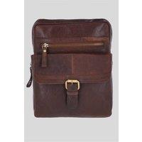 Ashwood Leather Men's Real Leather Vintage Flight Shoulder Bag in Dark Brown