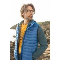Weird Fish Men's Langtree Lightweight Showerproof Padded Gilet in Mid Blue | Size: Small