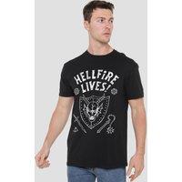 Stranger Things Hellfire Graduation Invert T-Shirt, Black | Size: 3XL