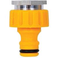 Hozelock Indoor Threaded Tap Connector 22mm - 100-000-784 in Yellow