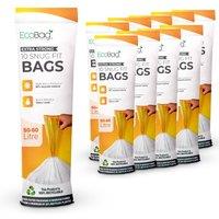ECOBAG NOT ALL BAGS ARE EQUAL 100 Pack White Kitchen Drawstring Bin Liner - 50-60L - 28 Micron