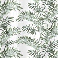 HomeSpace Direct Leaf White Shower Curtain