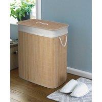 HomeSpace Direct Bamboo Laundry Hamper with Divider in Brown