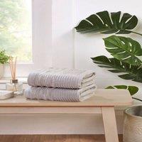 Rapport Home Linear Pure Cotton Face, Hand, Bath Towel & Bath Sheet Set in Grey