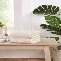 Rapport Home Linear Pure Cotton Face, Hand, Bath Towel & Bath Sheet Set in Cream
