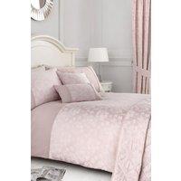 Dreams & Drapes 'Blossom' Premium Woven Jacquard Floral Blossom Duvet Cover Set in Rose | Size: King
