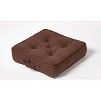 Homescapes Rajput Ribbed Cotton Floor Cushion in Brown | Size: 40 cm x 40 cm