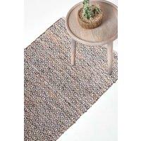 Homescapes Real Leather Handwoven Pattern Hall Runner, 66 x 200 cm in Brown | Size: 66 cm x 200 cm
