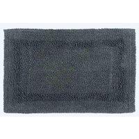 Homescapes Luxury Bath Mat Reversible 100% Cotton 1600GSM, 50 x 80cm, Extra Soft in Grey | Size: 50 x 80 cm