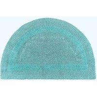 Homescapes Luxury Semi Circle Bath Mat Reversible 1600GSM 100% Cotton, 50 x 80cm in Aqua | Size: 50 x 80 cm