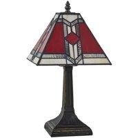 First Choice Lighting Avon - Tiffany Coloured Glass 39cm Table Lamp in Bronze