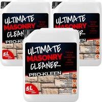 ProKleen Ultimate Masonry Cleaner 3 x 5L Concentrated Formula Covers 120m2 in Clear