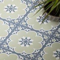 Floor Pops Daphne Sage Green Self Adhesive Vinyl Floor Tiles Pack of 10 (0.93sqm) | Size: 304.8mm x 304.8mm