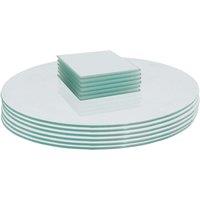 Harbour Housewares 12pc Round Glass Placemats & Square Coasters - 30cm Protection Mats in White