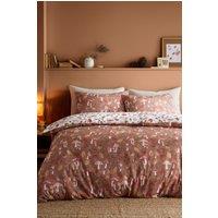 Fusion 'Woodland Dreams' Autumnal Print Reversible Duvet Cover Set in Natural | Size: Super King