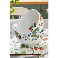 Ulster Weavers 'Strawberry Patch' Strawberry Print Porcelain Bowl in White