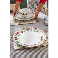 Ulster Weavers 'Strawberry Patch' Strawberry Print Porcelain Dinner Plate in White