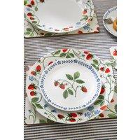 Ulster Weavers 'Strawberry Patch' Strawberry Print Porcelain Side Plate in Green
