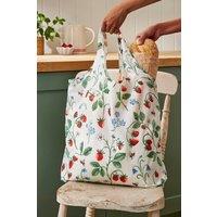 Ulster Weavers 'Strawberry Patch' Strawberry Print Polyester Packable Bag in Cream
