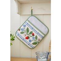 Ulster Weavers 'Strawberry Patch' Strawberry Print 100% Cotton Pot Mitt in Cream