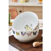 Ulster Weavers 'Chick Chicken' Chicken Print Porcelain Bowl in White