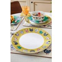 Ulster Weavers 'Chick Chicken' Chicken Print Porcelain Dinner Plate in Yellow