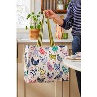 Ulster Weavers 'Chick Chicken' Chicken Print 100% Cotton Canvas Shoulder Bag in Off-White