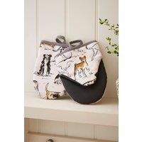 Ulster Weavers 'Country Dogs' Dogs Print 100% Cotton Pair of Microwave Mitts in Cream