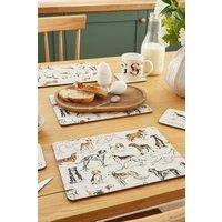 Ulster Weavers 'Country Dogs' Dogs Print Printed MDF Placemat (4 Pack) in Cream