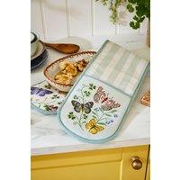 Ulster Weavers 'Butterfly Grove' Butterfly Print 100% Cotton Double Oven Glove in Blue