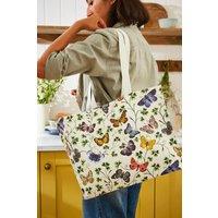 Ulster Weavers 'Butterfly Grove' Butterfly Print 100% Cotton Canvas Shoulder Bag in Cream