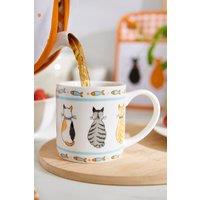 Ulster Weavers 'Cats In Waiting' Cats Print Porcelain Mug in White