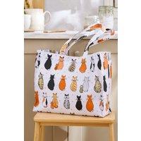Ulster Weavers 'Cats In Waiting' Cats Print PVC Shoulder Bag in White