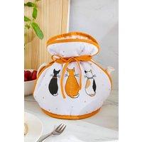 Ulster Weavers 'Cats In Waiting' Cats Print 100% Cotton Muff Tea Cosy in White