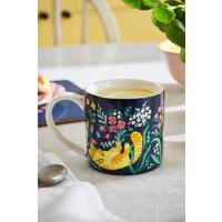Ulster Weavers 'Marmalade Meadow' Playful Cat Print Porcelain Mug in Navy