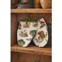 Ulster Weavers 'Thistlewood' Highland Inspired Print Microwave Mitts(Pair) in Cream