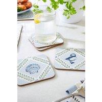 Ulster Weavers 'Coastal Treasures' Coatal Inspired Print Printed MDF Coasters(4 Pack) in Blue