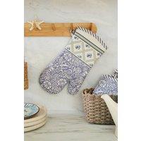 Ulster Weavers 'Coastal Treasures' Coatal Inspired 100% Cotton Gauntlet Oven Glove in Blue