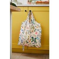 Ulster Weavers 'Time to Grow' Vegetable Print Polyester Packable Bag in Off-White