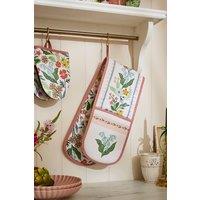 Ulster Weavers 'Petals & Prose' Floral Print 100% Cotton Double Oven Glove in Pink