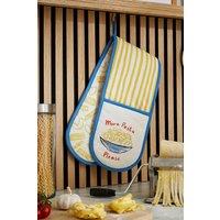 Ulster Weavers 'Pasta Lovers Club' Food Print 100% Cotton Double Oven Glove in Yellow