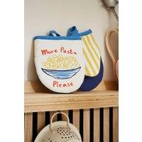 Ulster Weavers 'Pasta Lovers Club' Food Print 100% Cotton Pair of Microwave Mitts in Cream